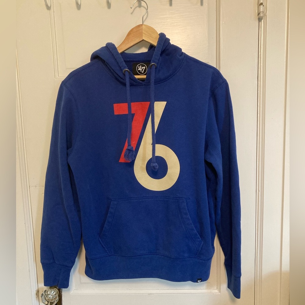Philadelphia 76ers City Edition Hoodie - Royal Blue, 47 Brand , Men’s Small